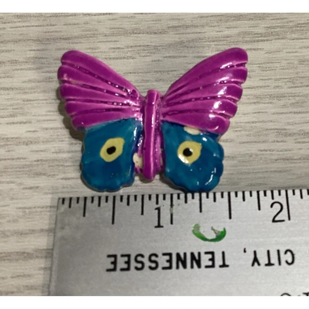 Multicolor Painted Pin Butterfly Vintage *Chipped‎ or Paint Missing*